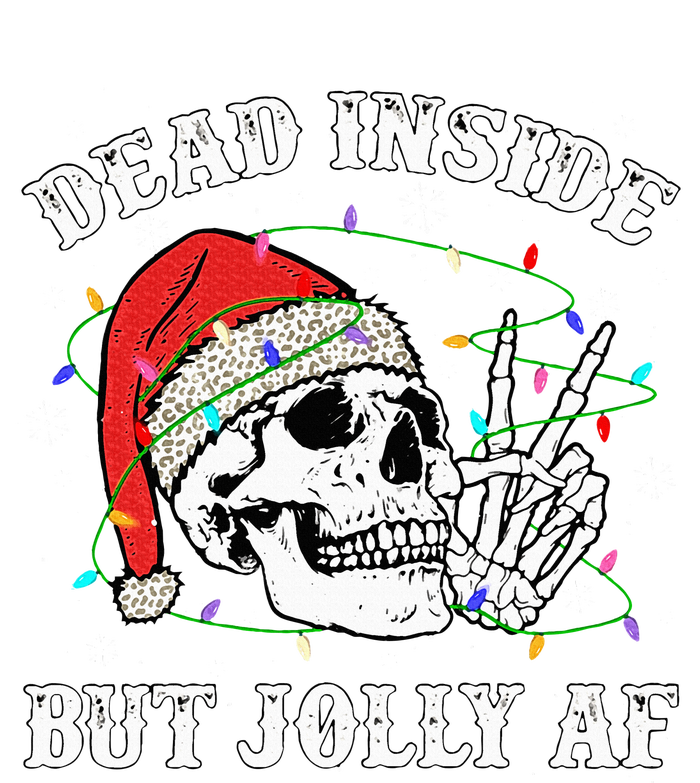 Dead Inside But Jolly Af Skull Santa Light Skeleton Pajamas Poster