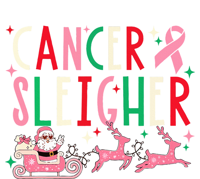 Breast Cancer Christmas Pink Ribbon Santa Sleigh Reindeer  T-Shirt