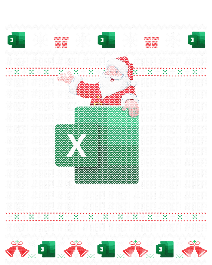 Excel REF Error Spreadsheet Ugly Christmas Sweater  Full-Length Apron With Pockets