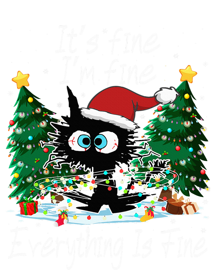 It's Fine I'm Fine Everything Is Fine Funny Cat Christmas Ladies PosiCharge Competitor Racerback Tank