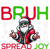 Bruh Meme Funny Christmas Spread Joy Hip Hop Santa Striped Beanie with Solid Band