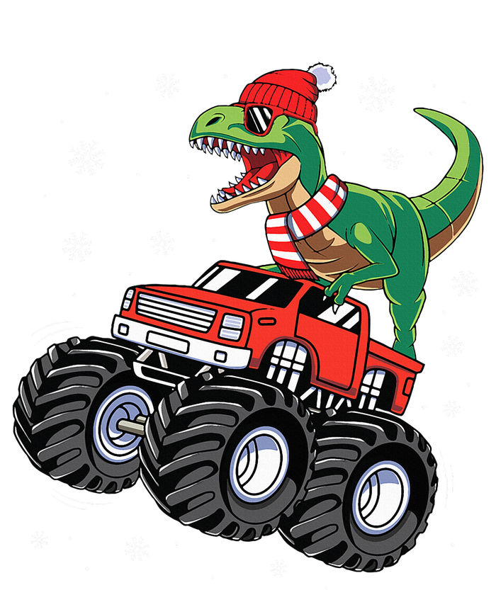 Christmas Dinosaur T Rex Riding Monster Truck Ceramic Star Ornament