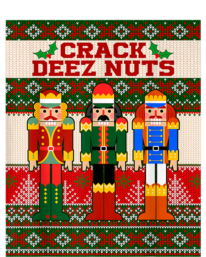 Crack Deez Nuts Nutcracker Ugly Christmas Sweater Funny Xmas Womens Cotton Relaxed Long Sleeve T-Shirt