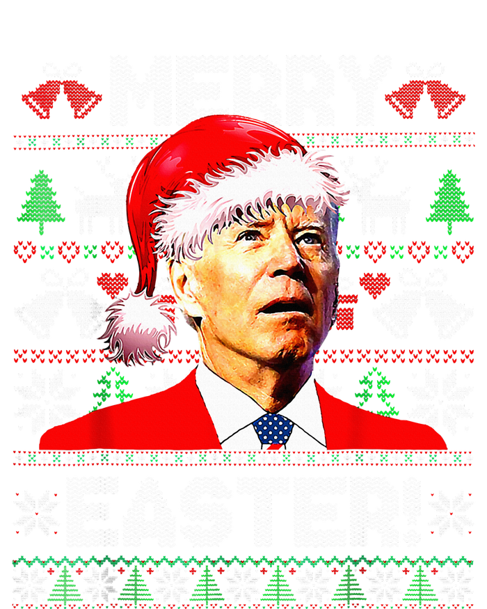 Funny Santa Joe Biden Happy Easter Ugly Christmas Sweater Insulated Varsity Jacket