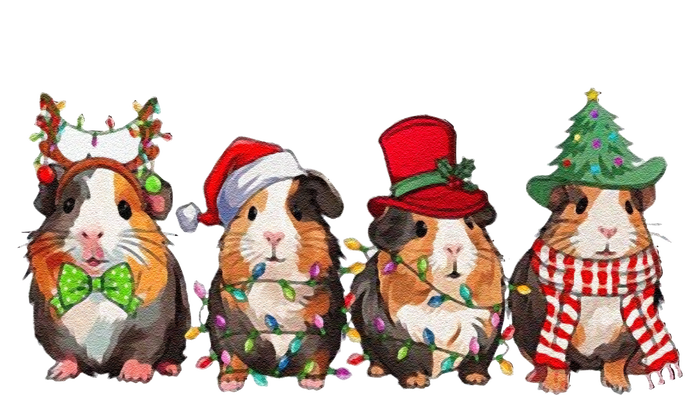 Guinea Pig Christmas Funny Cute Cavy Santa Hat Family Holiday T-Shirt