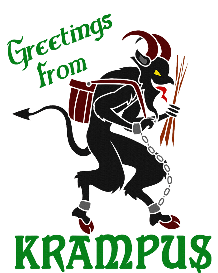 Krampus Greetings From Krampus Christmas Ladies Long Sleeve Shirt