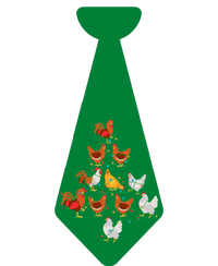 Funny Chickens Tie Funny Christmas Tie With Chicken And Christmas Tree Lights Coaster