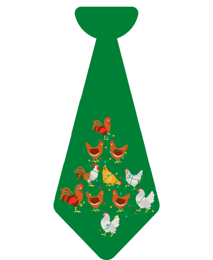 Funny Chickens Tie Funny Christmas Tie With Chicken And Christmas Tree Lights Coaster