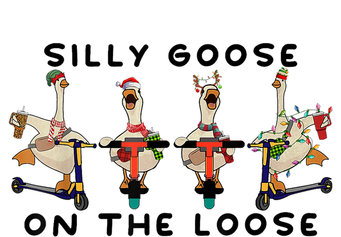 Cute Funny Santa Duck Silly Goose On The Loose Christmas T-Shirt