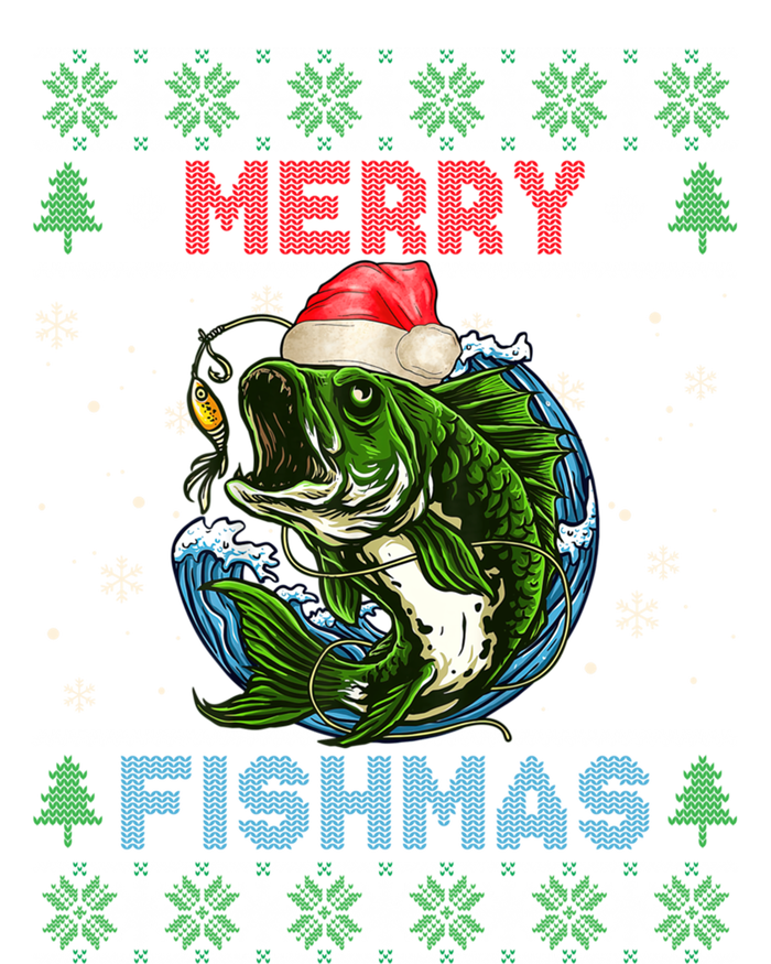 Merry Christmas Fishmas Ugly Xmas Sweater Santa Bass Fishing Gift Sweatshirt