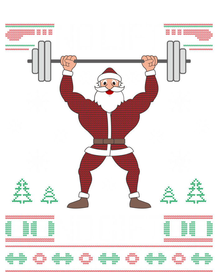 No Lift No Gift Santa Gym Workout Ugly Christmas Sweater Cool Gift Women's V-Neck T-Shirt