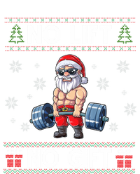 No Lift No Funny Gift Santa Gym Workout Ugly Christmas Sweater Gift Stripe Pom Pom Beanie