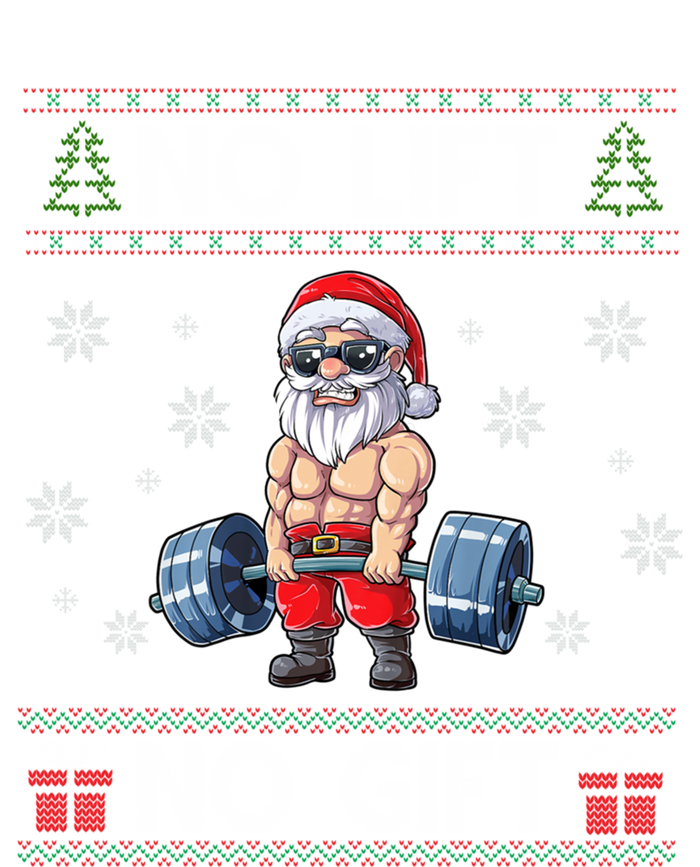 No Lift No Funny Gift Santa Gym Workout Ugly Christmas Sweater Gift Stripe Pom Pom Beanie