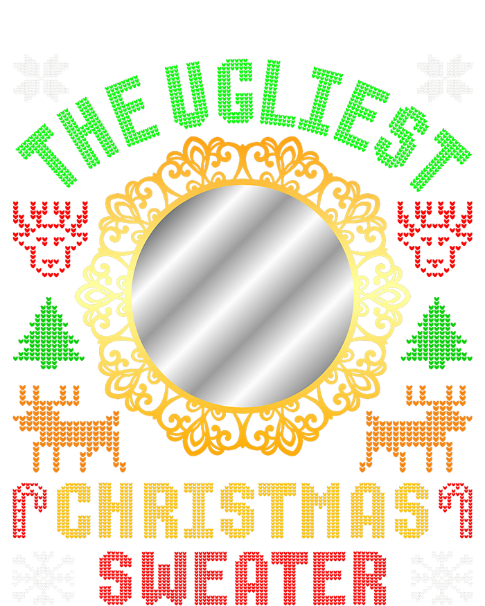 The Ugliest Ugly Christmas Sweater With Mirror Funny Xmas Women's Fleece Hoodie