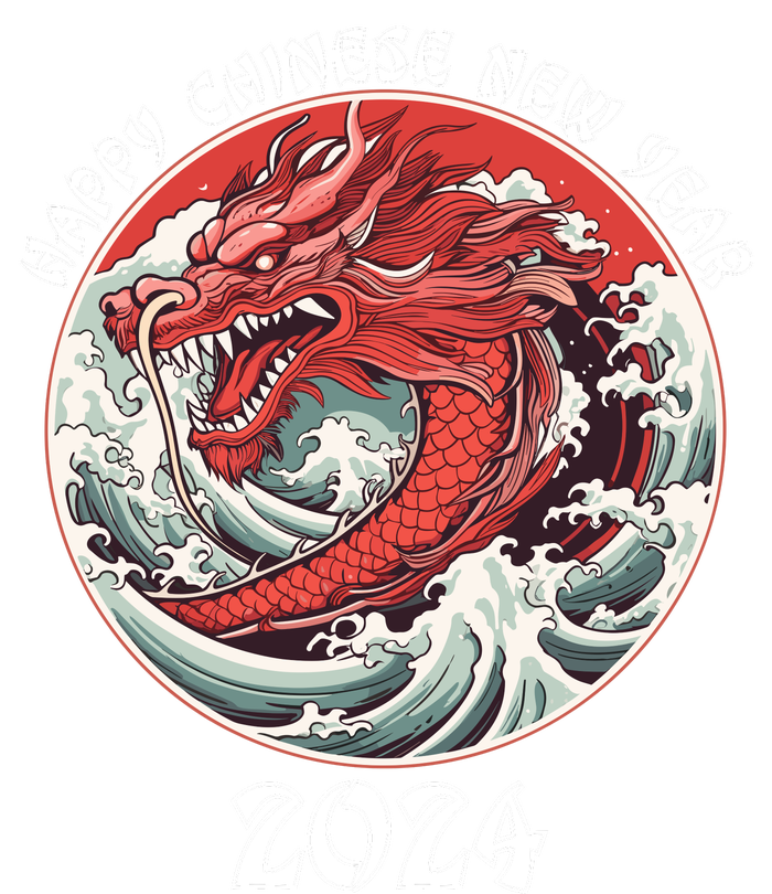 Chinese New Year 2024 Happy New Year 2024 Year Of The Dragon Grommeted Golf Towel