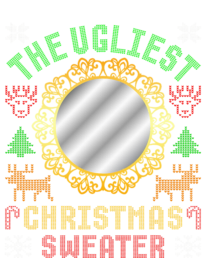 The Ugliest Ugly Christmas Sweater With Mirror Funny Xmas Short Acrylic Beanie