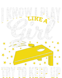 I Know I Play Like A Girl Funny Cornhole Player Toss Sports Sustainable Beanie