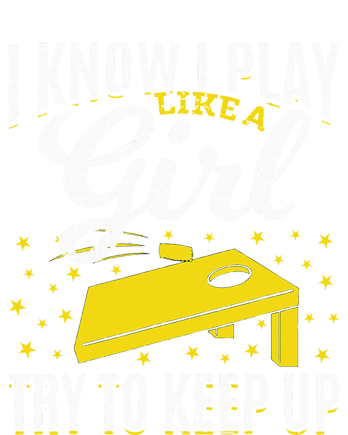 I Know I Play Like A Girl Funny Cornhole Player Toss Sports Sustainable Beanie