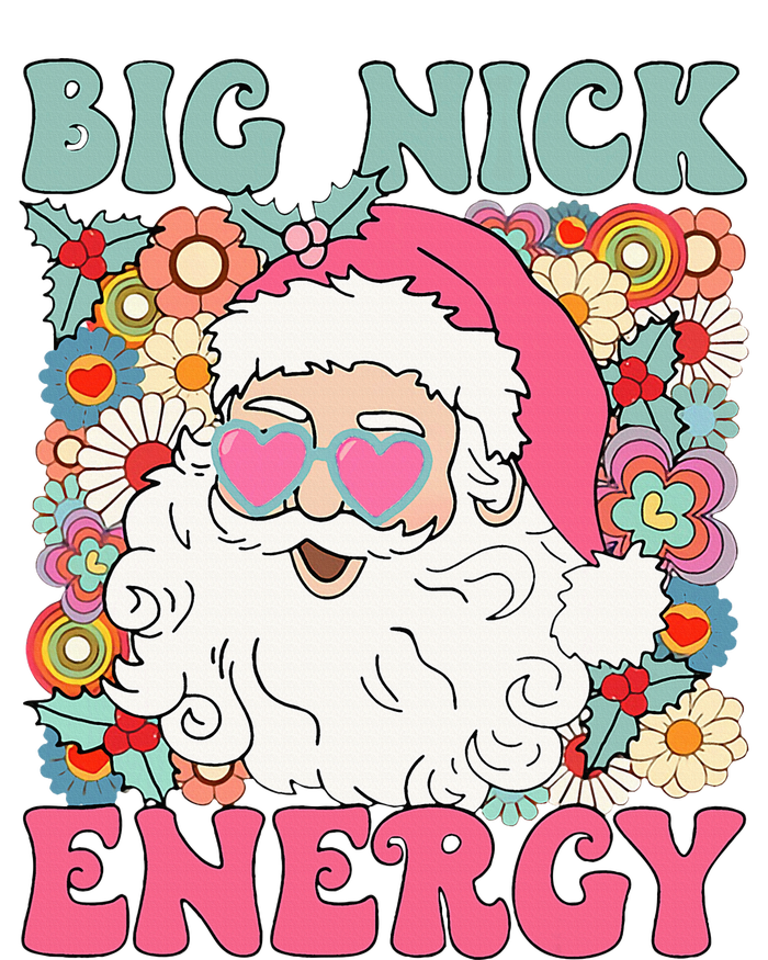 Big Nick Energy Funny Santa Xmas Retro Christmas Women's Racerback Tank