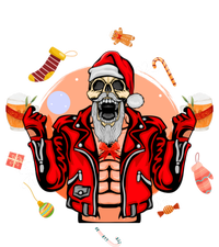 Christmas Skeleton Ing Beer Santa Claus Skeleton Cute Gift T-Shirt