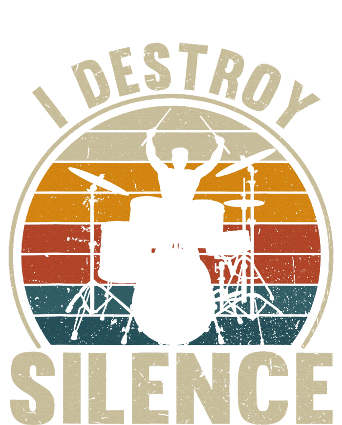 Vintage Drums Player I Destroy Silence Drummer Ladies Long Sleeve Shirt