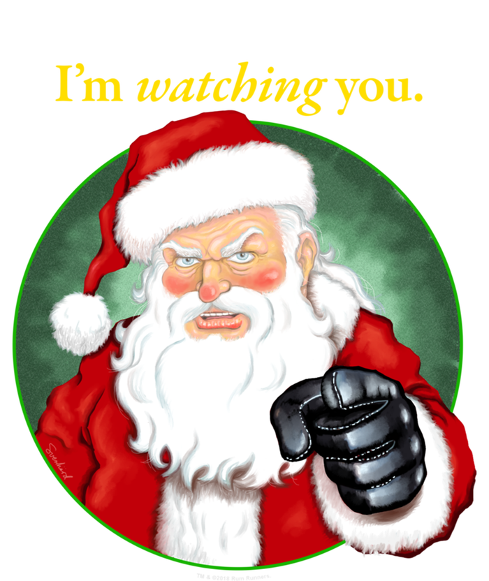 Santa Claus IM Watching You Funny Christmas Cool Gift T-Shirt