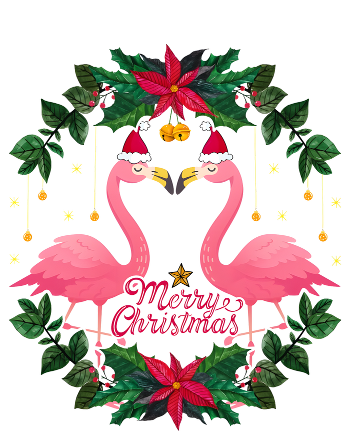 Merry Christmas Pink Flamingo Kids T-Shirt