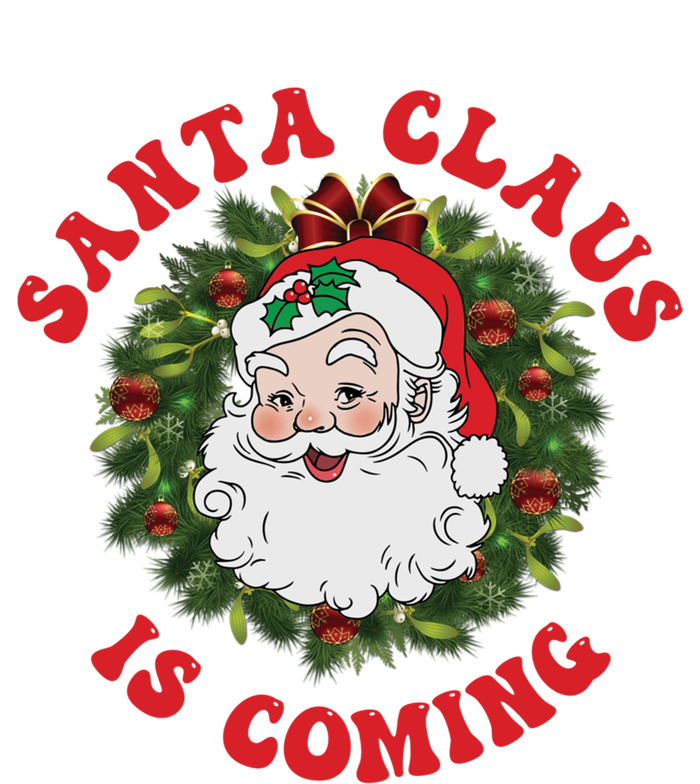 Vintage Groovy Santa Claus Is Coming Old Fashioned Christmas Meaningful Gift V-Neck T-Shirt