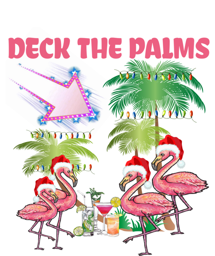 Deck The Palms Flamingo Tropical Christmas Palm Tree Lights Meaningful Gift T-Shirt