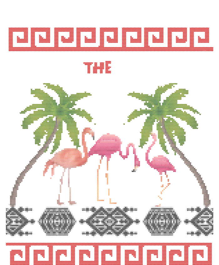 Deck The Palms Merry Flamingo Ugly Christmas Sweater Pyjamas Gift Pom Pom 12in Knit Beanie