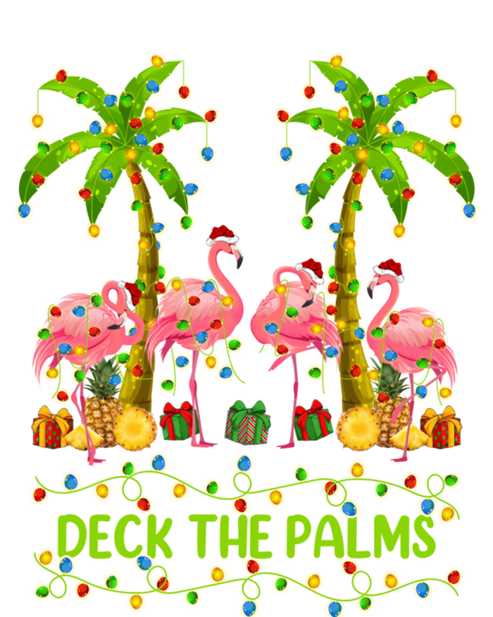 Flamingo Lover Xmas Lights Deck The Palms Flamingo Christmas Great Gift Pom Pom 12in Knit Beanie