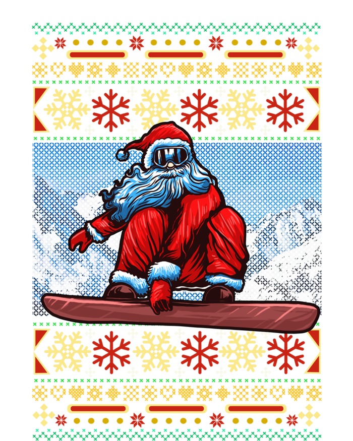 Funny Christmas Santa Claus Snowboarding Ugly Sweater Gift Funny Gift Women's T-Shirt