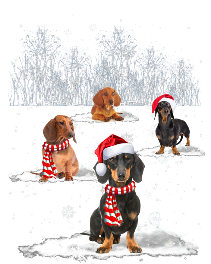 Funny Dachshund Friends Christmas On Snow Xmas Pajama Gift Tie Dye Hoodie