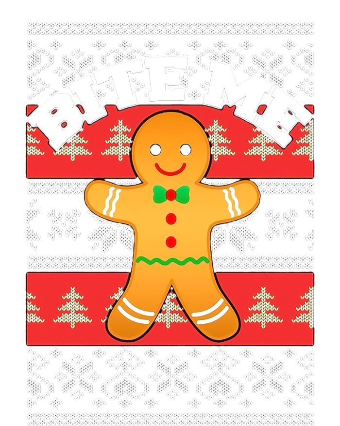 Gingerbread Bite Me Funny Ugly Christmas Sweater Gift Tote Bag