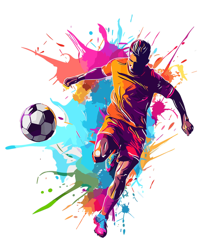 Soccer Player Paint Splash Cooling Performance Crew T-Shirt