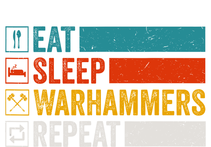 Retro Eat Sleep Warhammers Repeat Funny Gamer Video Gaming Premium T-Shirt