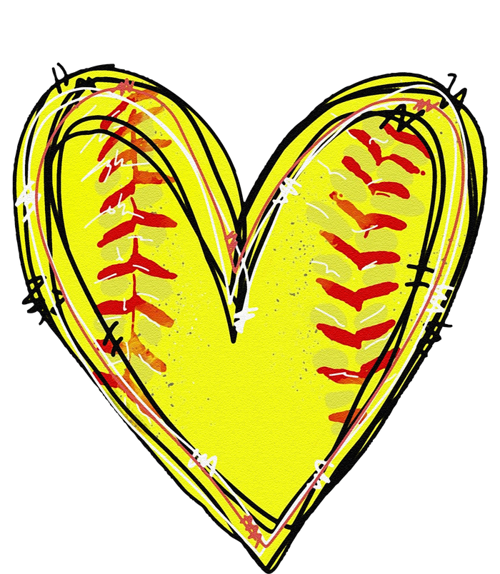 Funny Softball Heart Softball Game Day Softball Mom Lovers Gift T-Shirt