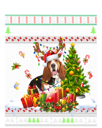 Merry Christmas Basset Hound Santa Xmas Lights Ugly Pajama Great Gift Full-Length Apron With Pockets