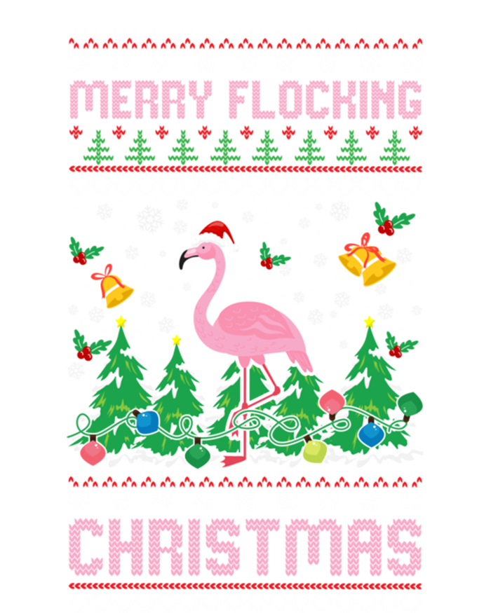 Merry Flocking Christmas Pajama Funny Flamingo Ugly Xmas Gift Poster