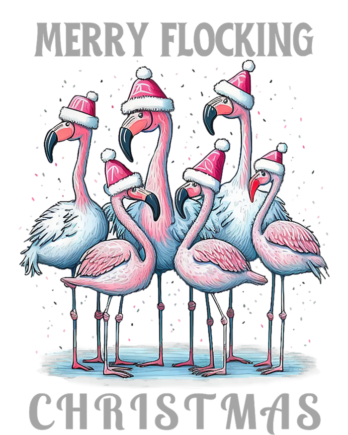 Merry Flocking Christmas Pink Flamingoes With Santa Hat Meaningful Gift Striped Beanie with Solid Band