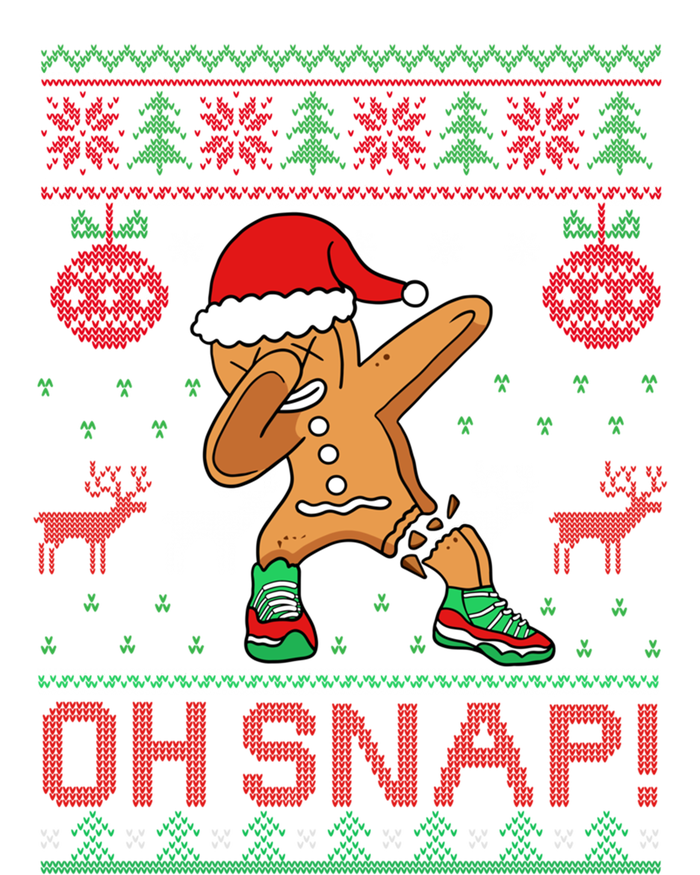 Oh Snap Dabbing Gingerbread Christmas Xmas Ugly Cool Gift Women's V-Neck T-Shirt