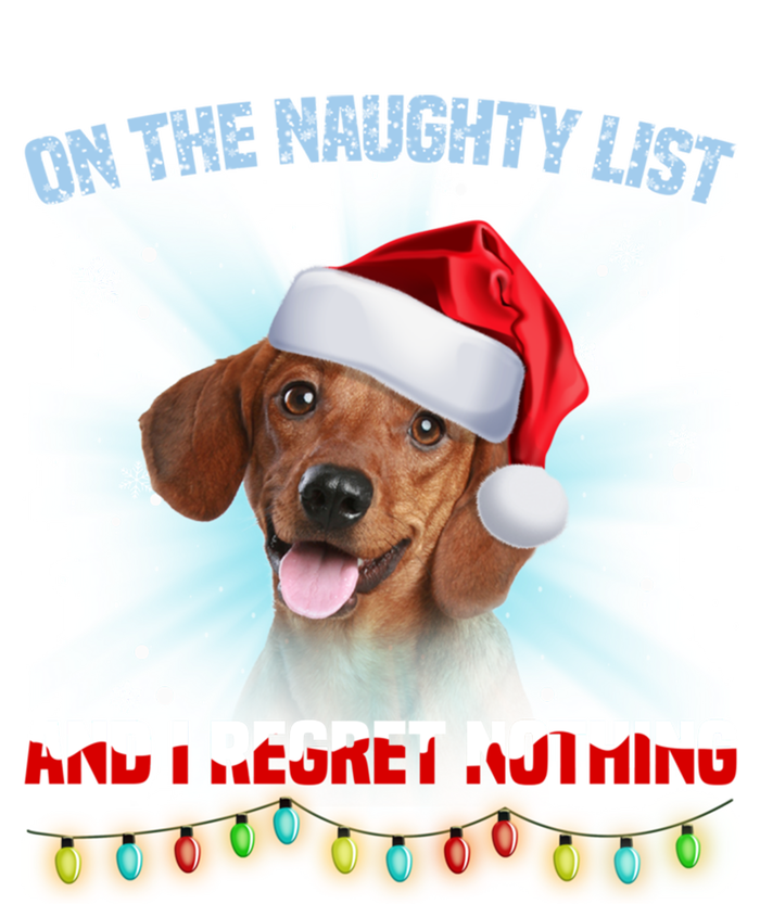 On The Naughty List And I Regret Nothing Dachshund Christmas Gift Toddler Long Sleeve Shirt