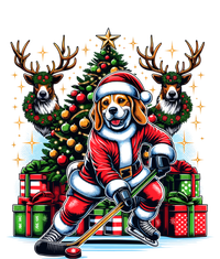 Santa Beagle Energetically Playing Hockey Funny Gift Magnet