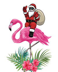 Santa Riding On A Pink Flamingo Christmas Santa Graphic Funny Gift T-Shirt