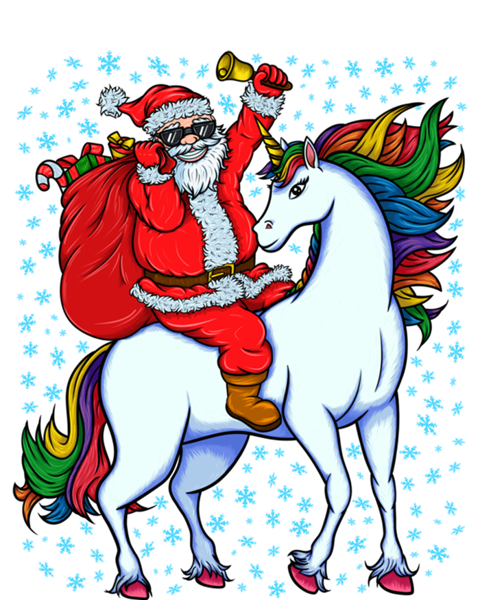 Santa Riding Unicorn Christmas Party Xmas Gift Funny Gift T-Shirt