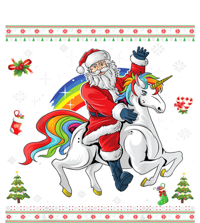 Santa Riding Unicorn Merry Christmas Xmas Sweater Ugly Cute Gift Sweatshirt Cinch Pack Bag