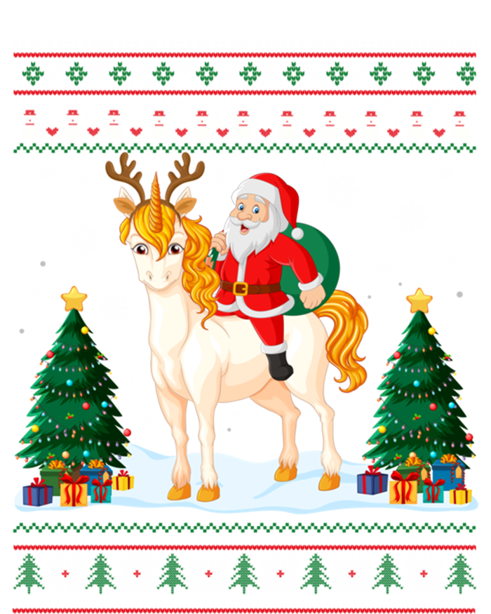 Unicorn Ugly Christmas Sweater Funny Santa Claus Riding Gift Toddler Hoodie