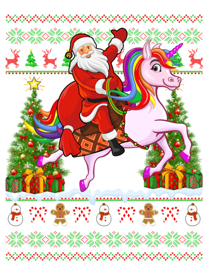 Unicorn Xmas Sweater Ugly Santa Riding Unicorn Christmas Gift Ladies Essential Flowy Tank