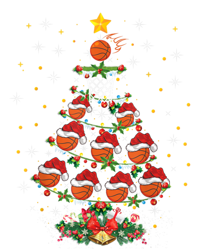 Xmas Basketball Sports Lover Basketball Christmas Tree Gift Tote Bag