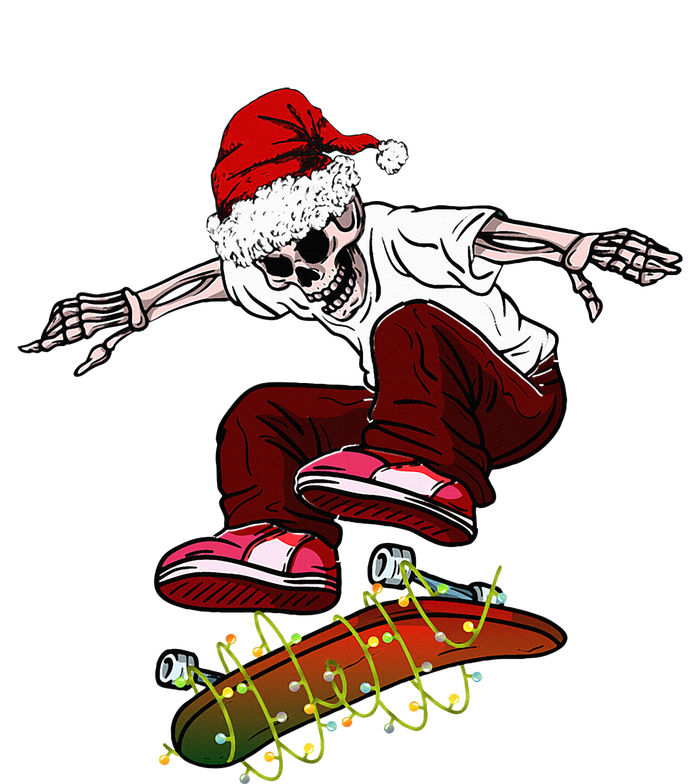 Funny skeleton Skateboard Christmas Pajama santa skateboard T-Shirt